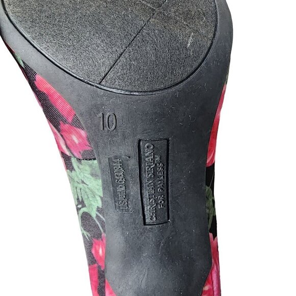 Christian Siriano Floral Pointed Toe Pump Pink Black Women's 10 - Picture 15 of 15